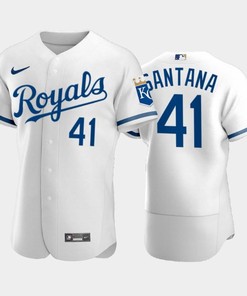 Carlos Santana 41 Kansas City Royals 2022-23 White Men's Jersey