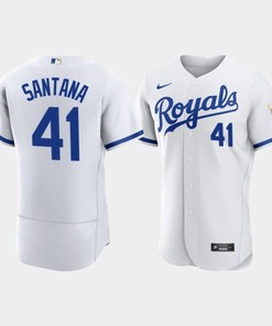 Carlos Santana 41 Kansas City Royals Men's 2022-23 Home Jersey - White Jersey