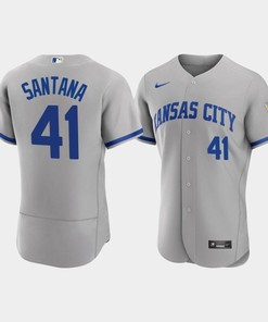 Carlos Santana 41 Kansas City Royals Men's 2022-23 Road Jersey - Gray Jersey
