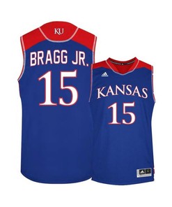 Carlton Bragg Jr. 15 Kansas Jayhawks Basketball Men Jersey - Blue