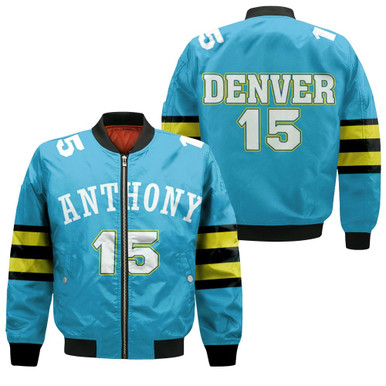Carmelo Anthony Denver Nuggets 2003-04 Hardwood Classics Light Blue Jersey Bomber Jacket