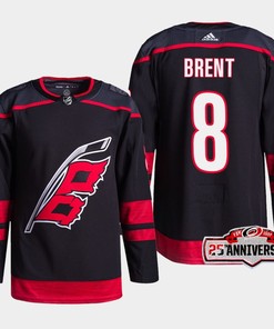 Carolina Hurricanes Brent 8 Burns Black 25th Anniversary 2022-23 Home Jersey