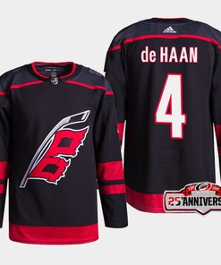 Carolina Hurricanes Calvin De Haan 4 Black 2022-23 Home Jersey