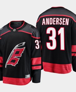 Carolina Hurricanes Frederik Andersen 31 2022-23 Primary Home Black Jersey Breakaway Player