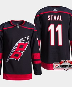 Carolina Hurricanes Jordan Staal 11 Black 25th Anniversary 2022-23 Home Jersey