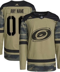 Carolina Hurricanes Military Appreciation Team Custom Practice Jersey - Camo