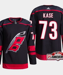 Carolina Hurricanes Ondrej Kase 73 Black 25th Anniversary 2022-23 Home Jersey