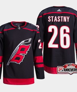 Carolina Hurricanes Paul Stastny 26 Black 25th Anniversary 2022-23 Home Jersey