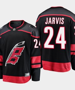 Carolina Hurricanes Seth Jarvis 2022-23 Primary Home Black 24 Jersey Breakaway Player