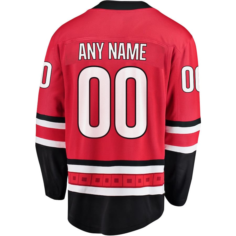 Carolina Hurricanes Stanley Cup 2023 Playoffs Patch Home Breakaway Custom Men Jersey - Red