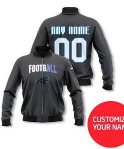 Carolina Panthers #00 Personalized Silver Jersey Style Gift With Custom Number Name For Panthers Fans Bomber Jacket