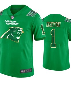 Carolina Panthers #1 Cam Newton Kelly Green St. Patricks Day Jersey - Men