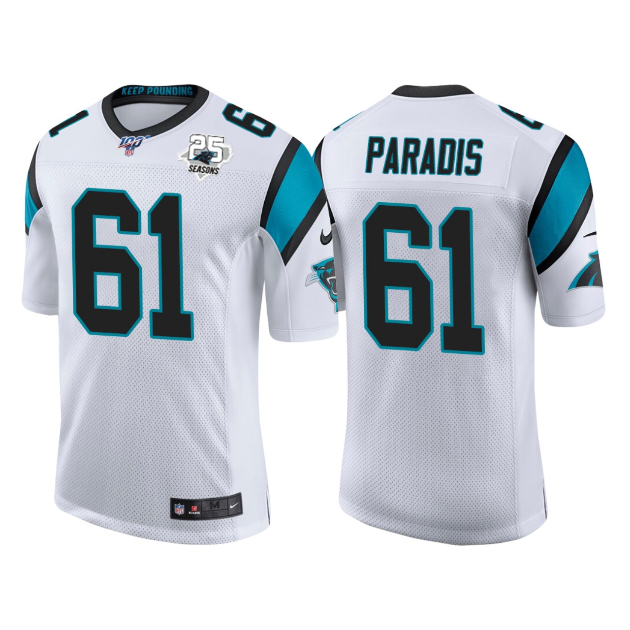 Carolina Panthers 25th Anniversary Matt Paradis White Vapor Limited Jersey