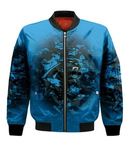 Carolina Panthers Bomber Jacket Camouflage Vintage  - NFL