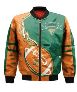 Carolina Panthers Bomber Jacket Flame Ball - NFL