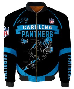 Carolina Panthers Bomber Jacket Graphic Running men gift for fans