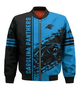 Carolina Panthers Bomber Jacket Quarter Style - NFL