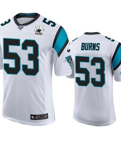 Carolina Panthers Brian Burns White 25th Season Vapor Limited Jersey