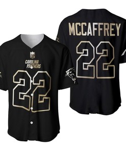 Carolina Panthers Christian Mccaffrey #22 Nfl Great Player Black Golden Brandedition Vapor Limited Jersey Style Gift For Panthers Fans Baseball Jersey