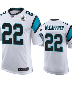 Carolina Panthers Christian Mccaffrey White 25th Season Vapor Limited Jersey