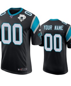 Carolina Panthers Custom Black 25th Season Vapor Limited Jersey