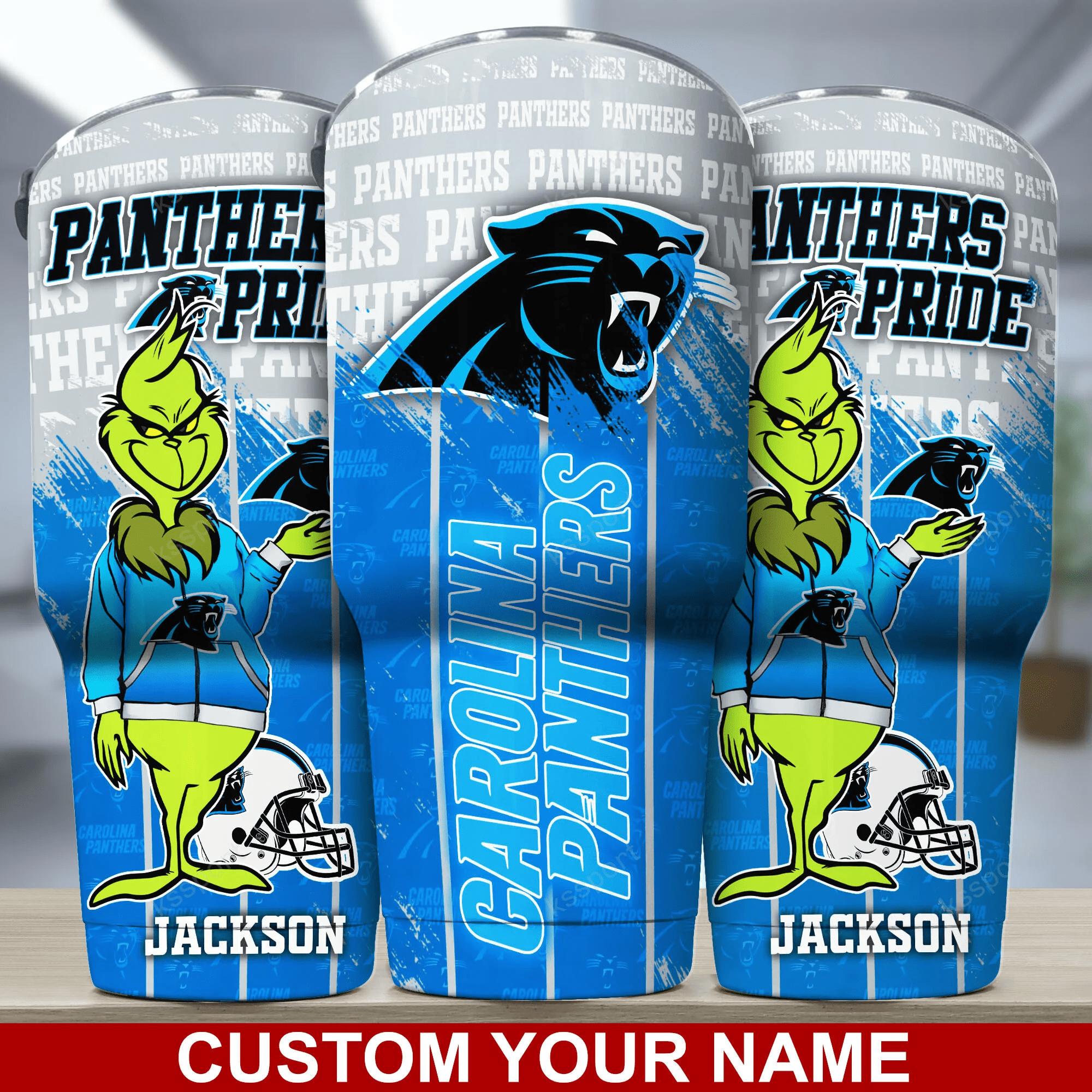 Carolina Panthers Custom Name Tumbler - Customized Carolina Panthers Tumbler