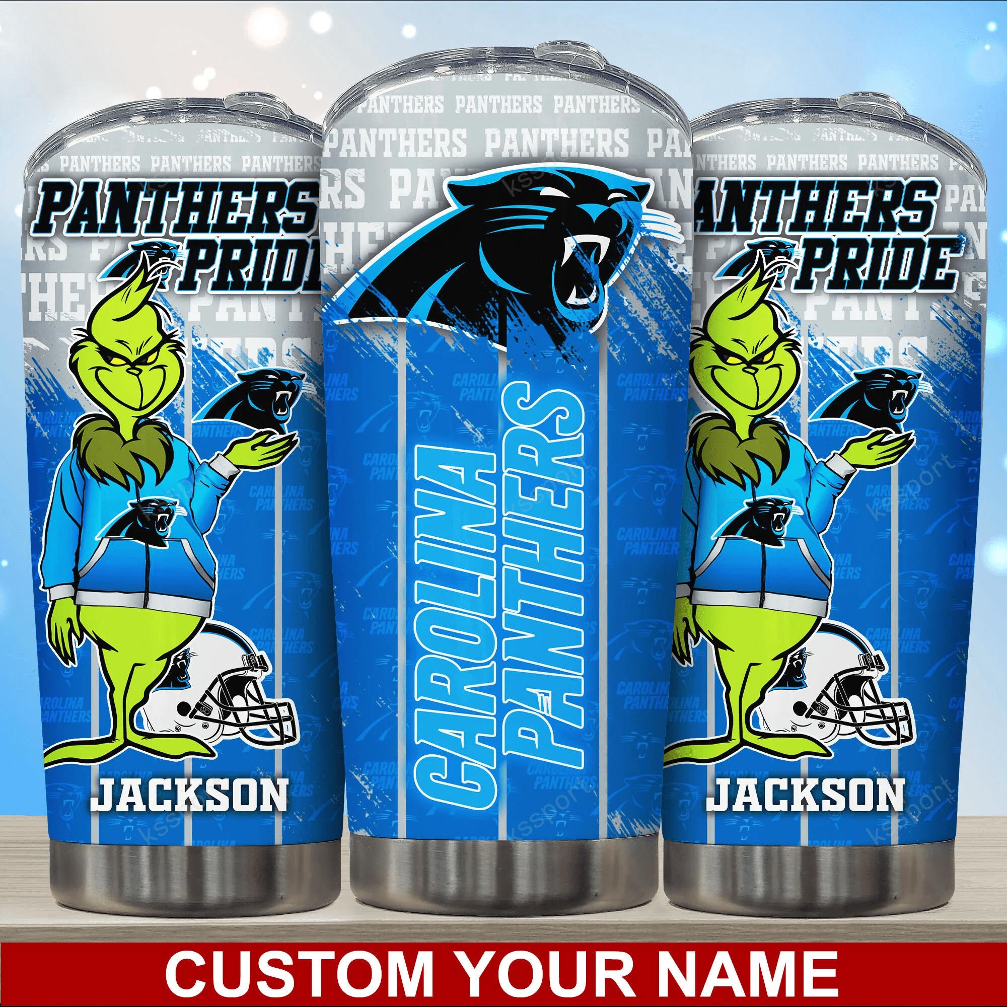 Carolina Panthers Custom Name Tumbler - Customized Carolina Panthers Tumbler