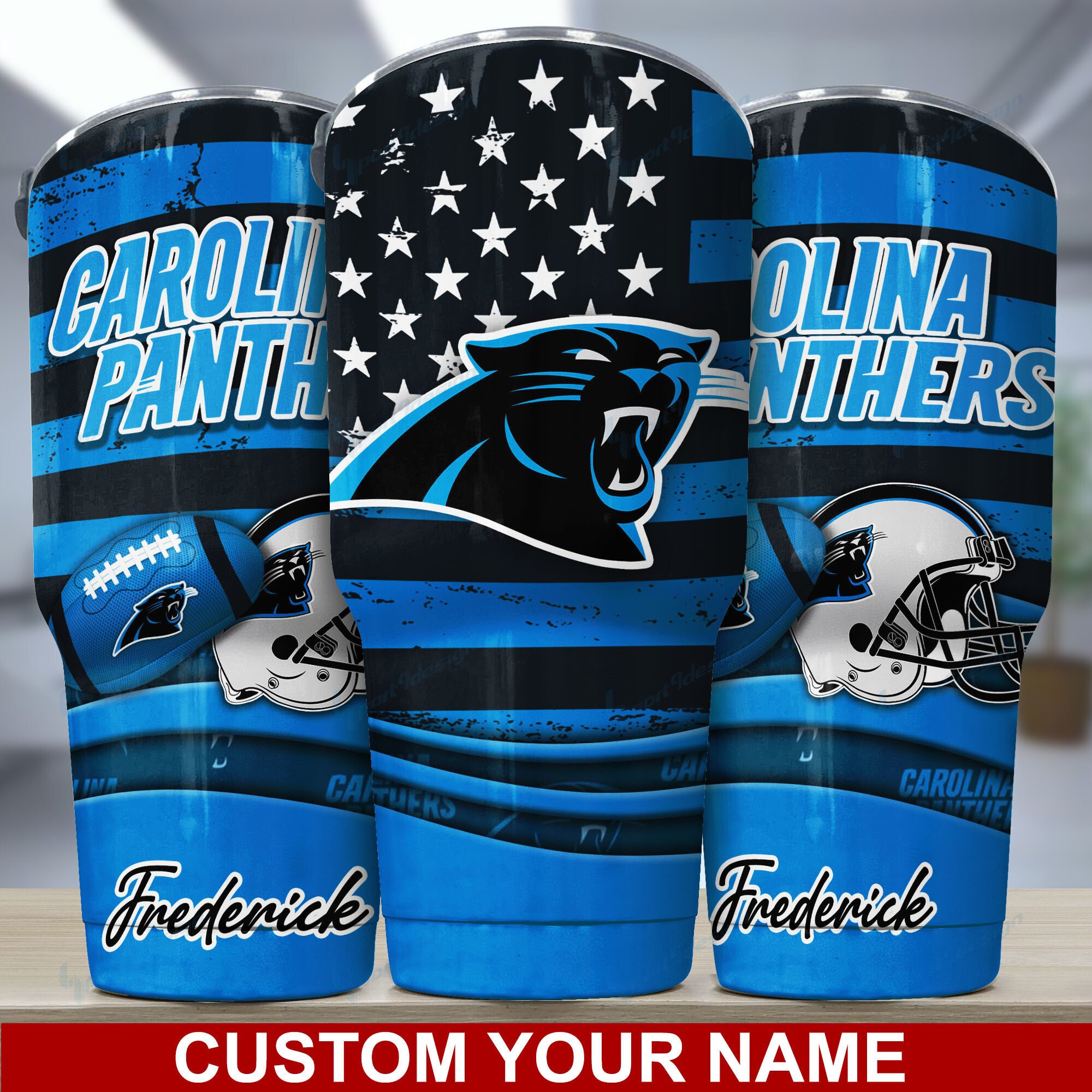 Carolina Panthers Custom Name Tumbler Limited Edition