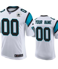 Carolina Panthers Custom White 100th Season Vapor Limited Jersey