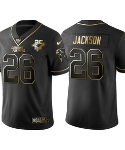 Carolina Panthers Donte Jackson 25th Anniversary Black Gold Logo Jersey