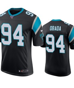 Carolina Panthers Efe Obada Black 100th Season Vapor Limited Jersey