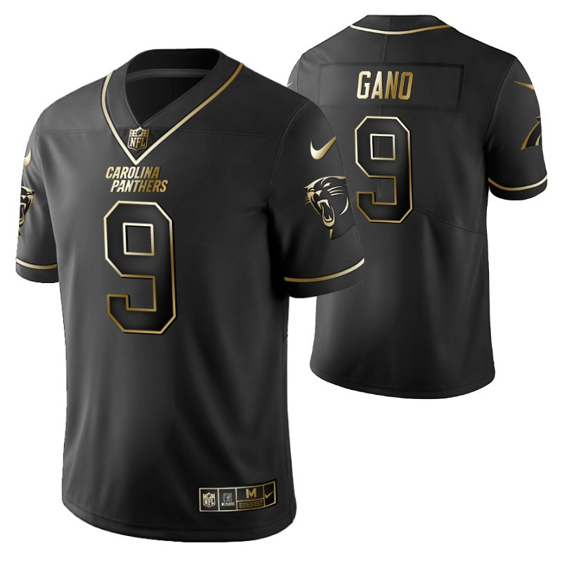 Carolina Panthers Graham Gano 9 2021 Nfl Golden Brandedition Black Jersey Gift For Panthers Fans