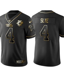 Carolina Panthers Joey Slye 25th Anniversary Black Gold Logo Jersey