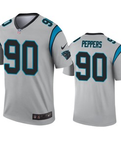 Carolina Panthers Julius Peppers Silver Inverted Legend Jersey