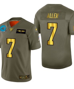 Carolina Panthers Kyle Allen 2019 Salute To Service Nfl 100 Mens Jersey Metallic