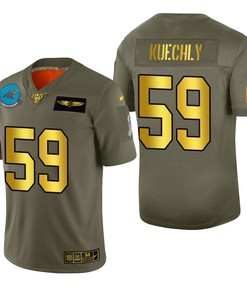 Carolina Panthers Luke Kuechly 2019 Salute To Service Nfl 100 Mens Jersey Metallic