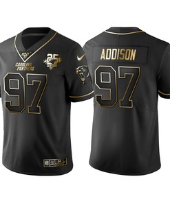 Carolina Panthers Mario Addison 25th Anniversary Black Gold Logo Jersey