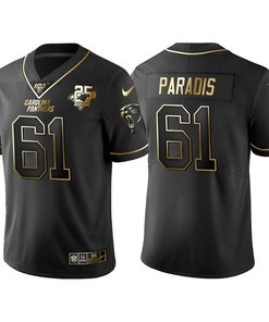 Carolina Panthers Matt Paradis 25th Anniversary Black Gold Logo Jersey