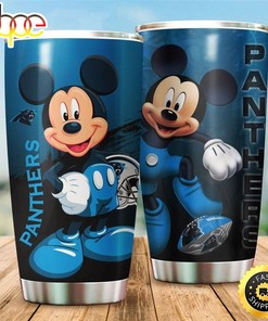 Carolina Panthers NFL And Mickey Mouse Disney Football Teams Big Logo Gift For Fan Travel Tumbler