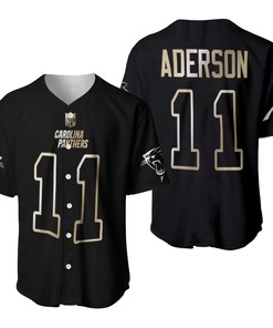 Carolina Panthers Robby Anderson #11 Nfl Great Player Black Golden Brandedition Vapor Limited Jersey Style Gift For Panthers Fans Baseball Jersey