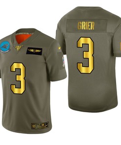 Carolina Panthers Will Grier 2019 Salute To Service Nfl 100 Mens Jersey Metallic