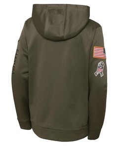 Carolina Panthers Youth 2022 Salute To Service Performance Pullover Hoodie - Olive