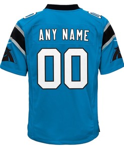 Carolina Panthers Youth Alternate Custom Game Jersey - Blue