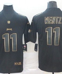 Carson Wentz #11 Philadelphia Eagles Nfl Explosion Legendary Gold Black Jersey