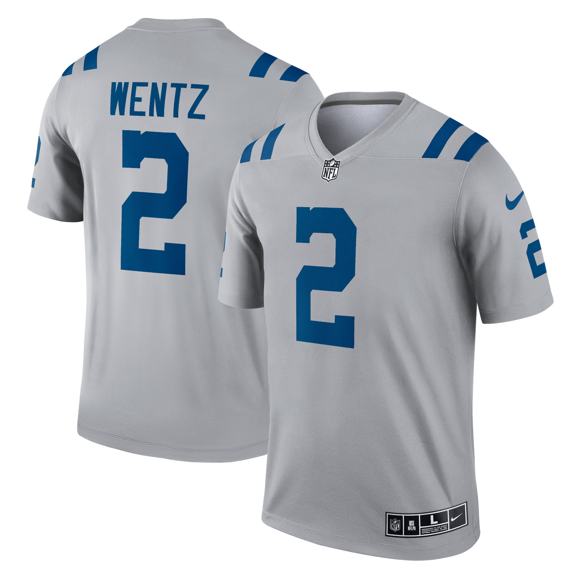 Carson Wentz Indianapolis Colts Inverted Legend Jersey - Gray Nfl