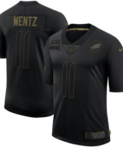 Carson Wentz Philadelphia Eagles 2020 Salute To Service Limited Jersey - Black