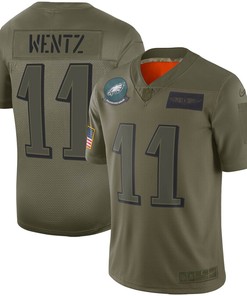 Carson Wentz Philadelphia Eagles Nike Youth 2019 Salute To Service Game Jersey - Olive