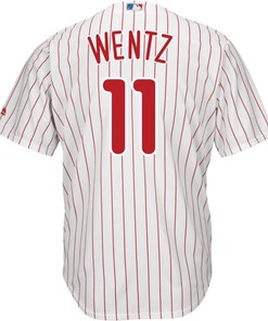 Carson Wentz Philadelphia Phillies Majestic X Mlb Crossover Cool Base Player Jersey - White