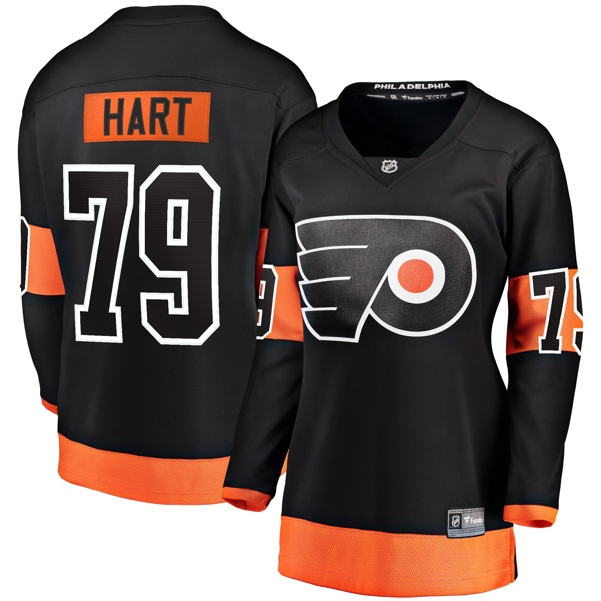 Carter Hart Philadelphia Flyers Fanatics Branded Womens Alternate Premier Breakaway Player Jersey - Black Nhl