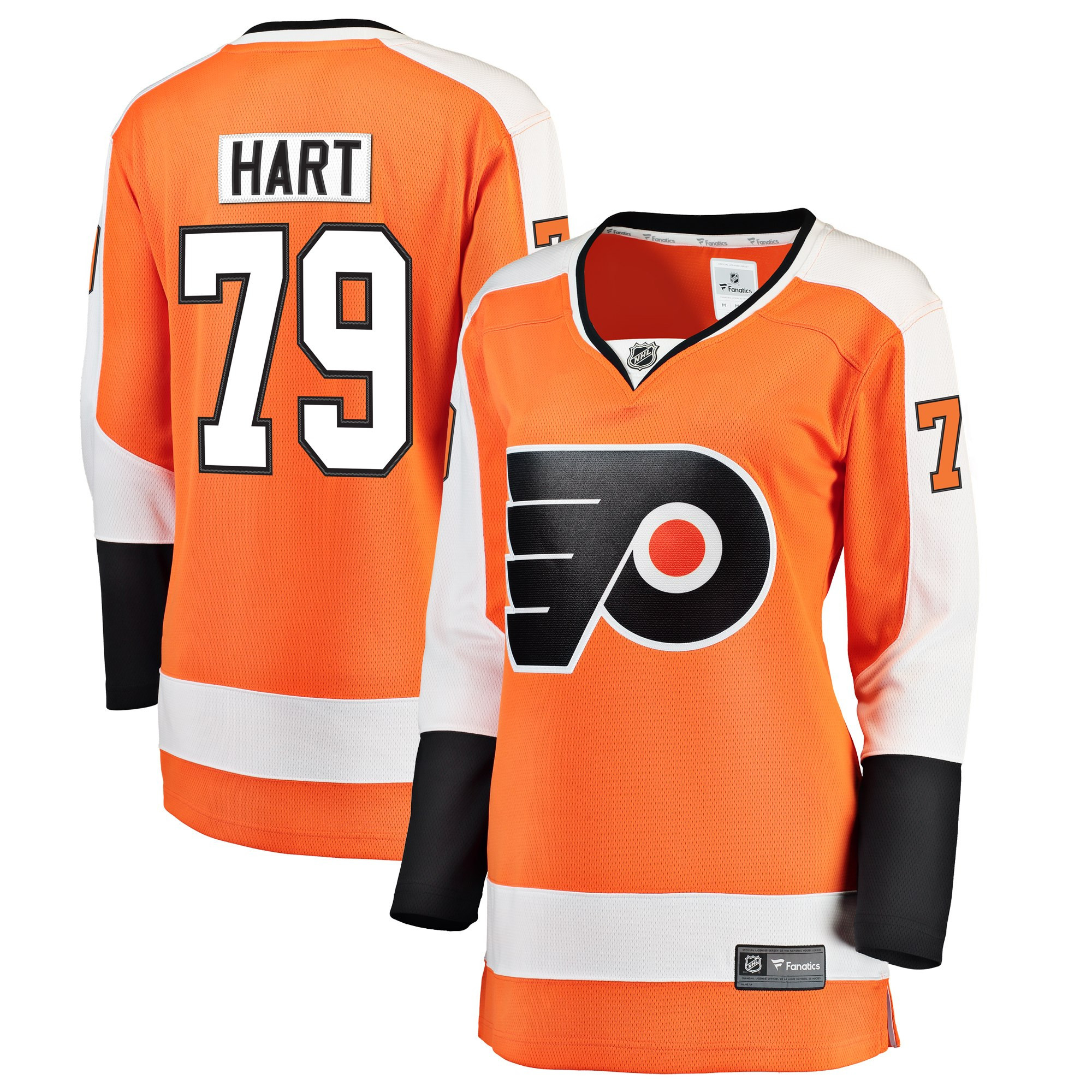 Carter Hart Philadelphia Flyers Fanatics Branded Womens Home Premier Breakaway Player Jersey Orange Nhl